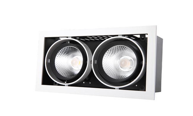 G11系列18W 雙頭COB格柵射燈 開孔尺寸220x115mm G11系列18W 雙頭COB格柵射燈 開孔尺寸220x115mm