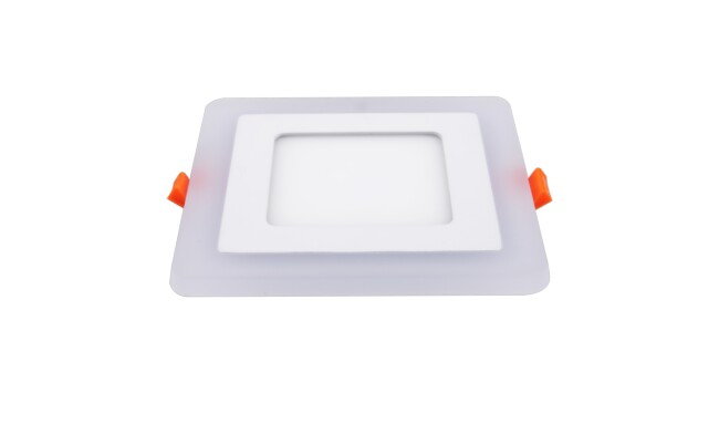 LED面板燈 9W側(cè)發(fā)光方形雙色面板燈 開(kāi)孔105x105mm 可分段控制光色